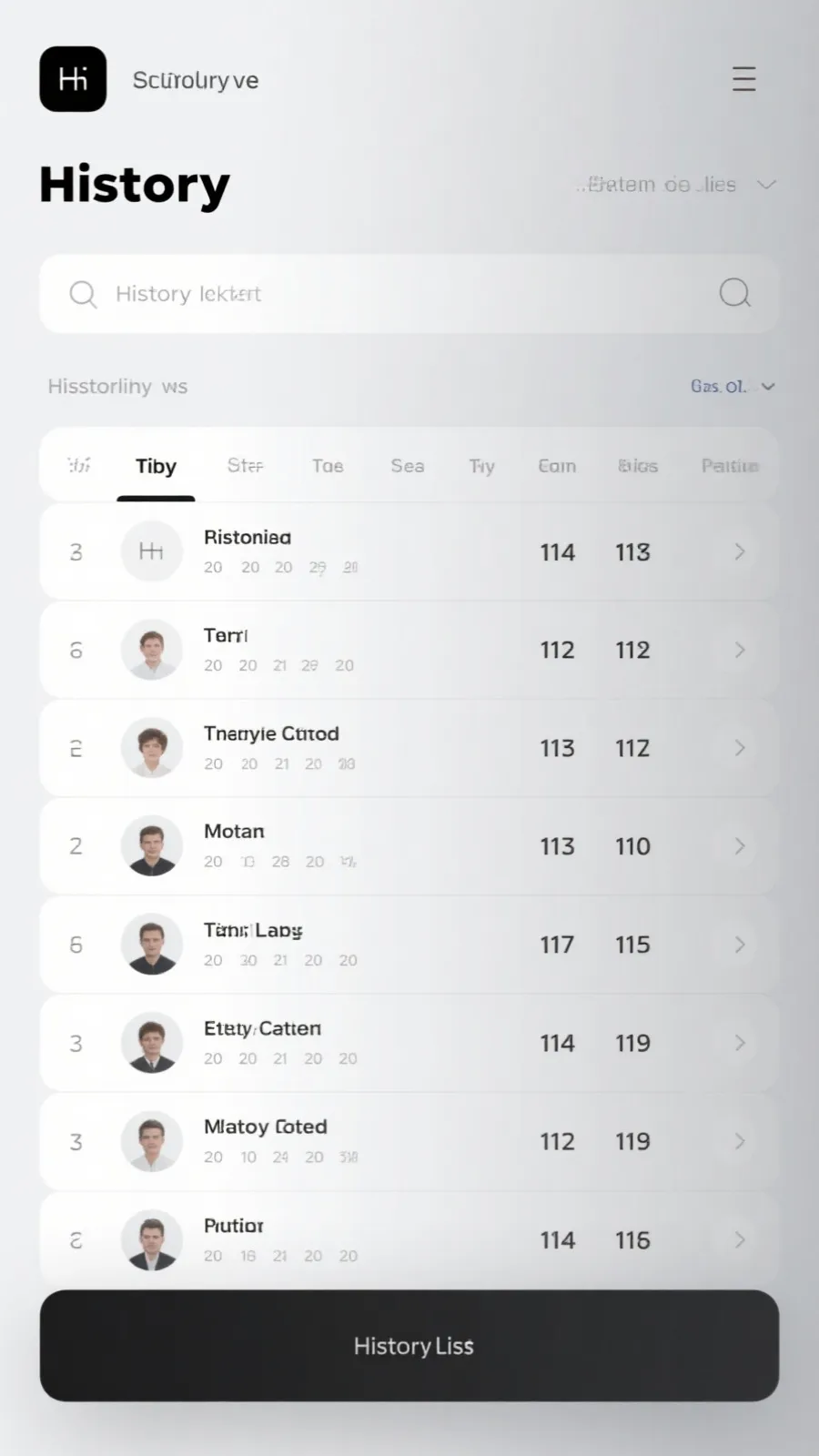 历史记录检索界面